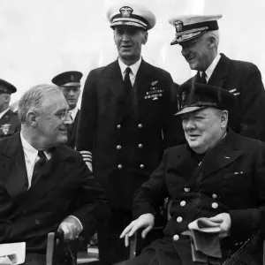 British Prime Minister Winston Churchill meeting with American President Franklin D British Prime Minister Winston Churchill meeting with American President Franklin D