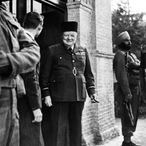 British Prime Minister Winston Churchill in Tehran for the conference with American British Prime Minister Winston Churchill in Tehran for the conference with American
