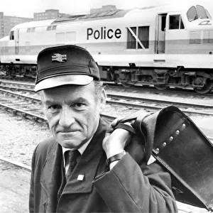British Rail driver Peter Higgins with the "police train"