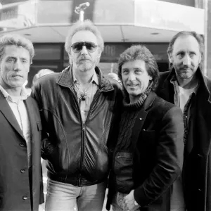 British rock group The Who in London. Left to right: Roger Daltrey, John Entwistle British rock group The Who in London. Left to right: Roger Daltrey, John Entwistle