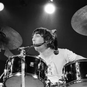 British rock group The Who performing on stage during a concert at the University of