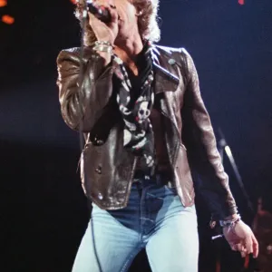 British rock group The Who, performing on stage at the NEC in Birmingham