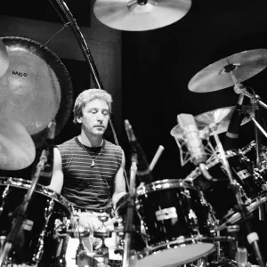 British rock group The Who in Toronto, Canada. Drummer Kenney Jones performing British rock group The Who in Toronto, Canada. Drummer Kenney Jones performing