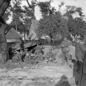 British Royal Marines seen here enjoying a rest and a smoke in their bomb-proof shelter