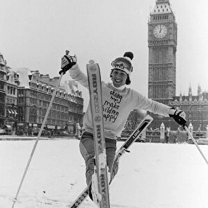 British Ski Champion Michael Payne in Parliament Square