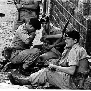 One of five British soldiers injured when a terrorist hurled a grenade at troops of One of five British soldiers injured when a terrorist hurled a grenade at troops of