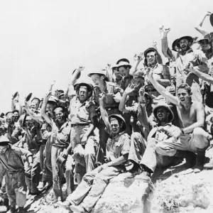 British soldiers returned in Syria. A group of returned prisoners in a very