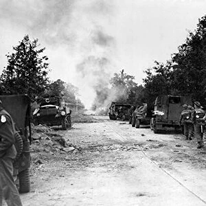 British thrust into Holland in the autumn of 1944. Scene on the Dutch border as