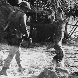 British troops of the 14th Army capture the Burmese village of Ywathitgyi in Burma