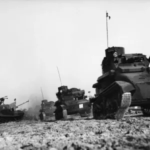 British troops in France on training Exercise using Light Tanks. 18th January 1940 British troops in France on training Exercise using Light Tanks. 18th January 1940