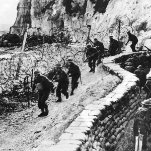 British troops patrol beaches as part of the British coastal defences during WW2 1941