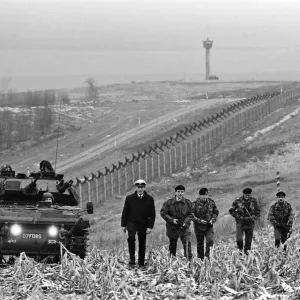 British troops patrolling the Berlin Wall between East and West Germany British troops patrolling the Berlin Wall between East and West Germany