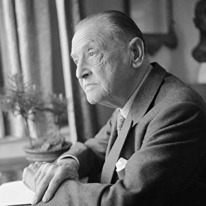 British writer William Somerset Maugham photographed at his home. April 1959