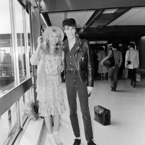 Britt Ekland with boyfriend Jim McDonnell, leaving Heathrow for Los Angeles Britt Ekland with boyfriend Jim McDonnell, leaving Heathrow for Los Angeles
