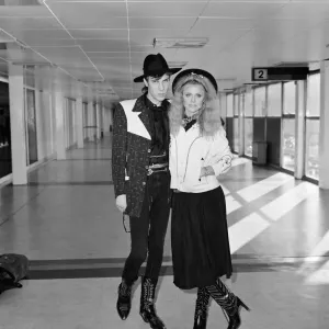 Britt Ekland at Heathrow Airport Print 16th November 1982