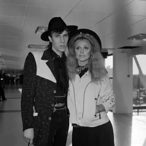 Britt Ekland with boyfriend Slim Jim McDonnell at Heathrow Airport. 16th November 1982 Britt Ekland with boyfriend Slim Jim McDonnell at Heathrow Airport. 16th November 1982