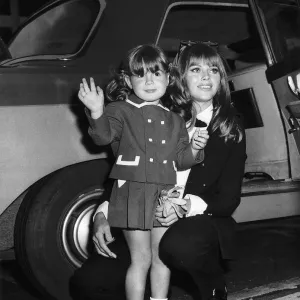 Britt Ekland with her daughter left London for New York for the filming of THE NIGHT THEY Britt Ekland with her daughter left London for New York for the filming of THE NIGHT THEY
