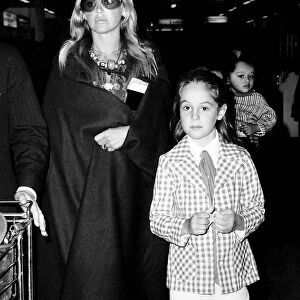Britt Ekland with her daughter Victoria Sellers at Heathrow airport DBase