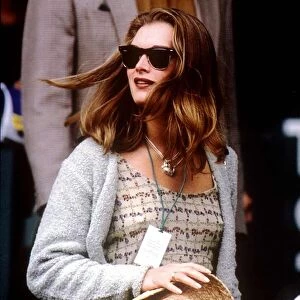 Brooke Shields actress at tennis match to watch boyfriend Andre Agassi