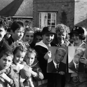 Bros stars Matt and Luke Goss go for tea at the home of 16-year-old fan Claire Austin in Bros stars Matt and Luke Goss go for tea at the home of 16-year-old fan Claire Austin in