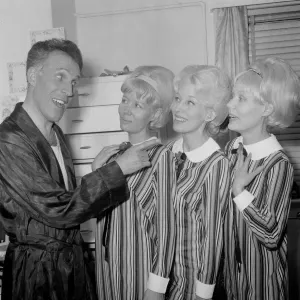 Bruce Forsyth with The Beverly Sisters. Picture taken at The Talk of Bruce Forsyth with The Beverly Sisters. Picture taken at The Talk of