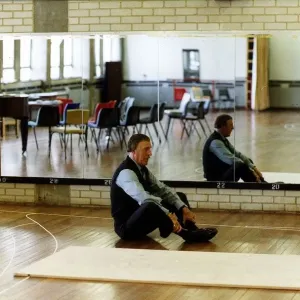 Bruce Forsyth Comedian and TV Presenter exercising in gymnasium Bruce Forsyth Comedian and TV Presenter exercising in gymnasium