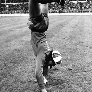 Bruce Grobbelaar of Liverpool doing hand stand 1982 Liverpool V Tottenham