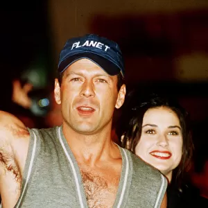 Bruce Willis & Demi Moore at the launch of Planet Hollywood restaurant in London