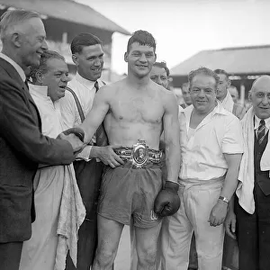 Bruce Woodcock Boxer / Boxing Wearing championship belt in ring with his