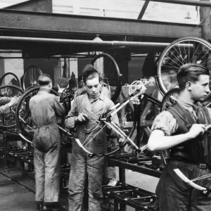 BSA Bicycle Assembly Line Print, Small Heath 1935