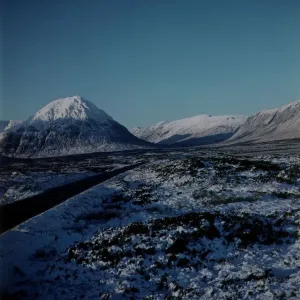 Buchaille Etive Mhor, Pass of Glencoe in winter Scotland 1981 Buchaille Etive Mhor, Pass of Glencoe in winter Scotland 1981