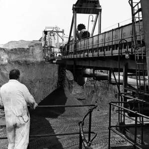 The bucket wheel reclaimer, the duel purpose machine in the coal storage area at Aberthaw