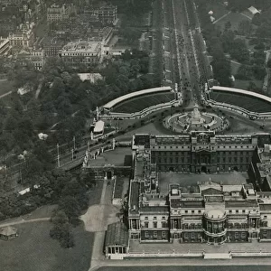 Buckingham Palace seen here from the air in preparation for the coronation of King George