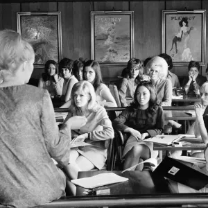 Bunnies School at the Playboy Club, Park Lane, London, 26th April 1968