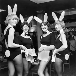 Bunny girls at Londons Playboy Club. November 1978 P018511