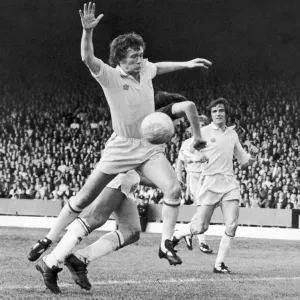 Burnley v. Leeds 1974 Print: Cherry's Foul Leads to Penalty