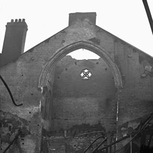 The burnt out remains of the Methodist Church, Bristol Street, Birmingham