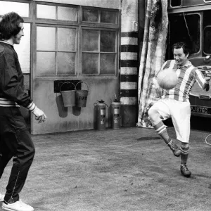 On The Buses, scene rehearsal. 28th February 1973. Reg Varney actor aka Stan Butler On The Buses, scene rehearsal. 28th February 1973. Reg Varney actor aka Stan Butler