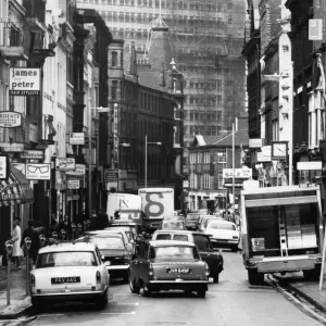Busy King Street Print, Manchester 1970 Busy King Street Print, Manchester 1970