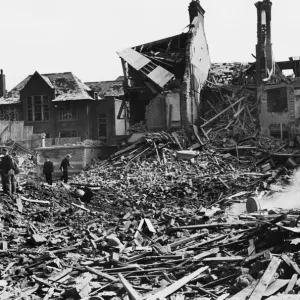 Buxton & Underwood Street, E1. Flying bomb incident in Southern England showing