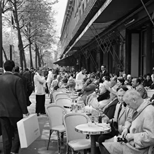 Cafe scenes in central Paris, France. Picture taken 13th May 1960