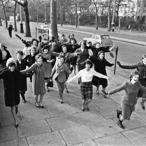 Caledonian hostesses undergoing ditching training. 21st April 1965 Caledonian hostesses undergoing ditching training. 21st April 1965