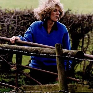 Camilla Parker Bowles strolling in the grounds of her Wiltshire home