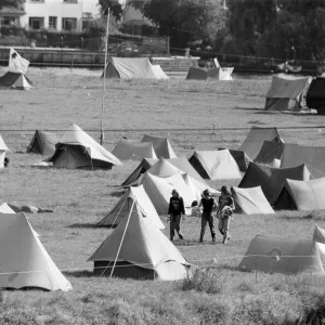 Campsite grows as festival goers start to arrive for the 20th National Rock Festival Campsite grows as festival goers start to arrive for the 20th National Rock Festival