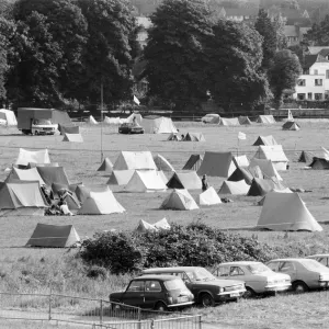 Campsite grows as festival goers start to arrive for the 20th National Rock Festival Campsite grows as festival goers start to arrive for the 20th National Rock Festival