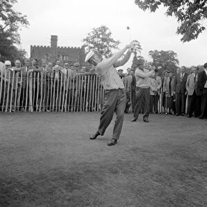 Canada Cup Golfers At Wentworth June 1956 Sam Snead Tees Off on the Practice range
