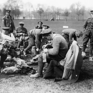 Canadian soldiers seen here cleaning their uniforms in Hyde Park a few days before