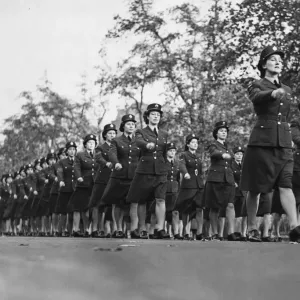 Canadian Womens Auxillary Corps march past Buckingham Palace