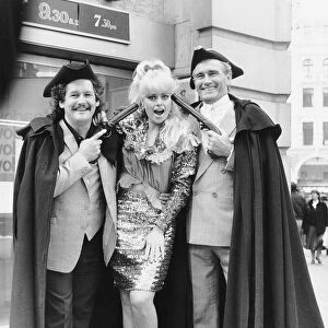 Cannon and Ball comedians Tommy Cannon and Bobby Ball with model Erica Preston DBase