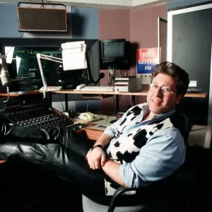 Capital Radio DJ Neil Fox, also known as Dr. Fox or Foxy, in the Capital FM Studio